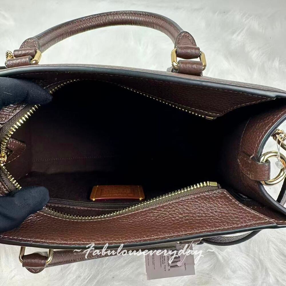 Coach Maggie Small Tote Bag Crossbody In Leather/Gold/Maple CY668 NWT - Picture 8 of 8
